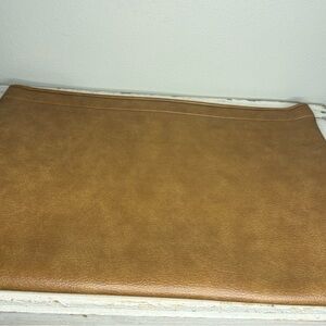 Rare Vintage Genuine Large Leather Document Holder Brown, Open Easy Pouch EUC